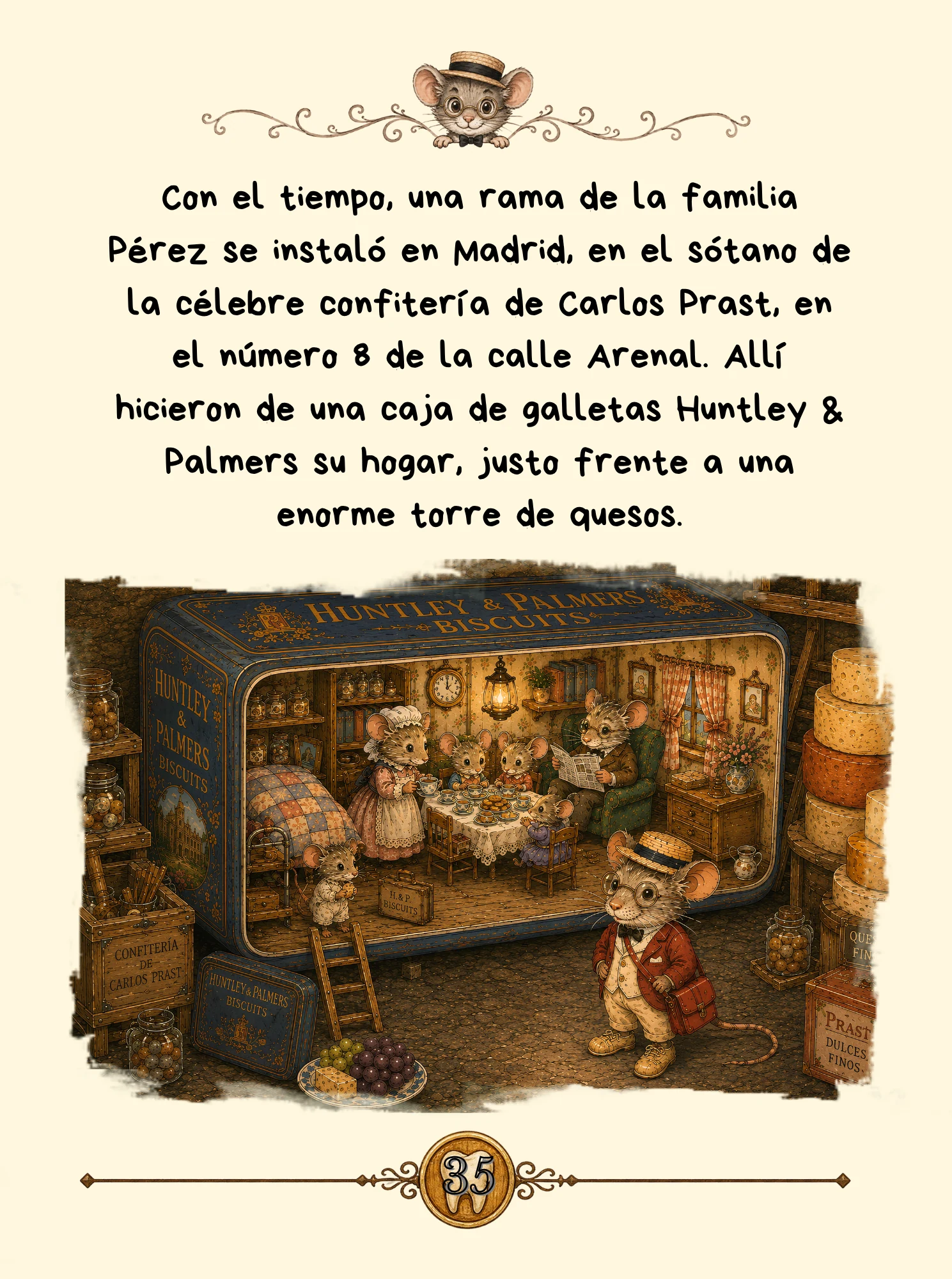 Página interior sobre la familia Pérez y la confitería de Carlos Prast