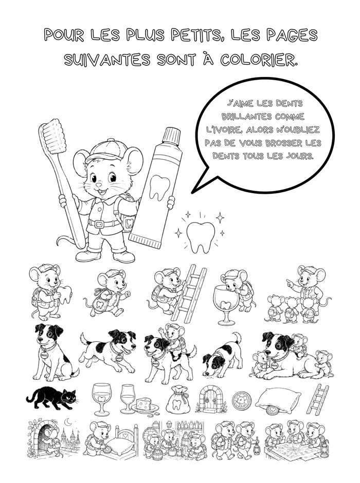 Pages à colorier de L'origine de la Petite Souris