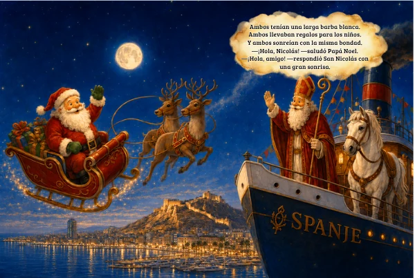 First sample page from the original Spanish edition of The Origin of Santa Claus: Saint Nicholas