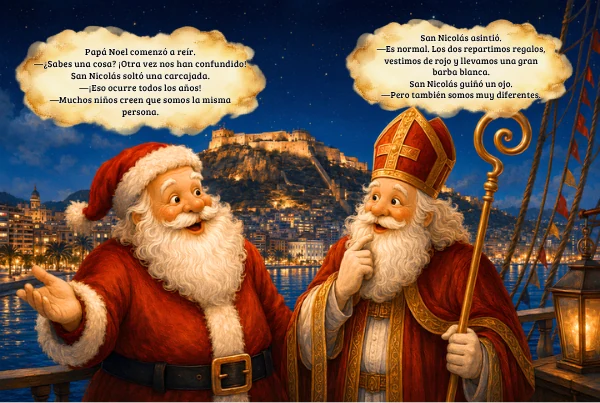 Second sample page from the original Spanish edition of The Origin of Santa Claus: Saint Nicholas