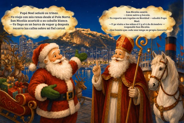 Third sample page from the original Spanish edition of The Origin of Santa Claus: Saint Nicholas