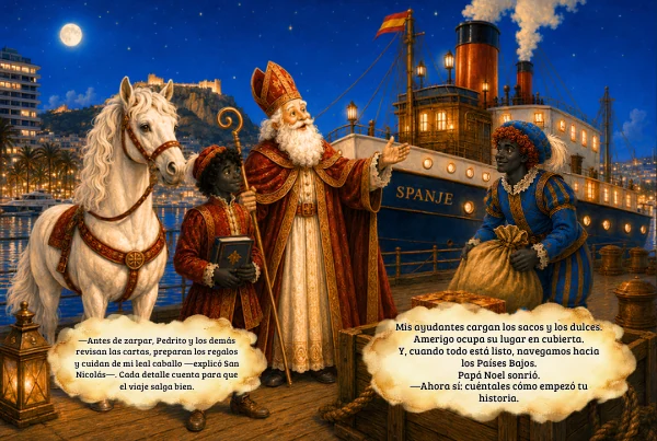 Fifth sample page from the original Spanish edition of The Origin of Santa Claus: Saint Nicholas